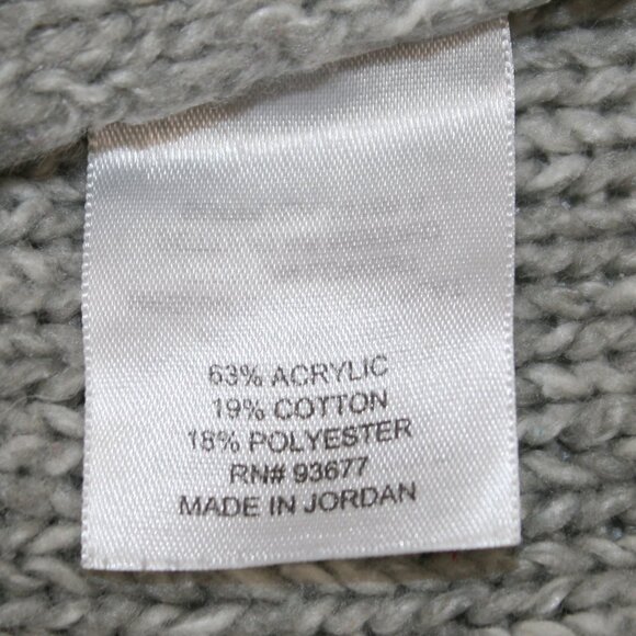 St. John's Bay Sweater Cable Knit Gray Classic Grey Crew Neck Winter Marled MED - Picture 7 of 13